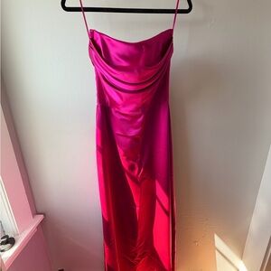 Fuschia Structured Floor-Length Gown